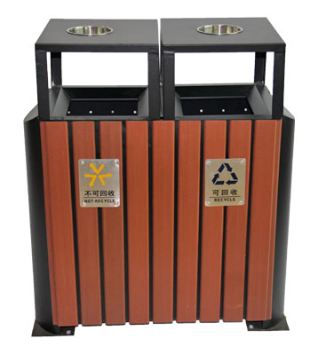 G61環保鋼木分類垃圾桶