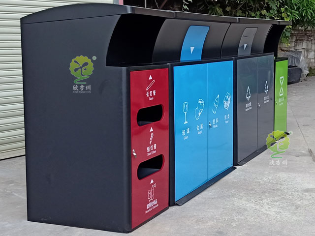 深圳新標準玻金塑紙廚余其他分類垃圾桶金屬外罩