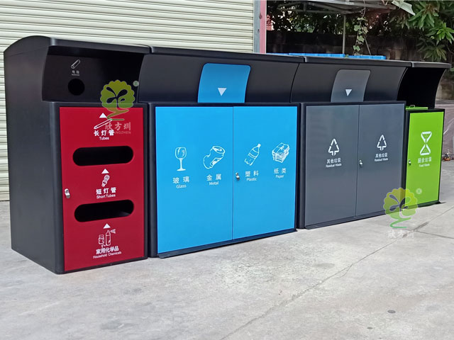 深圳新標準玻金塑紙廚余其他分類垃圾桶金屬外罩
