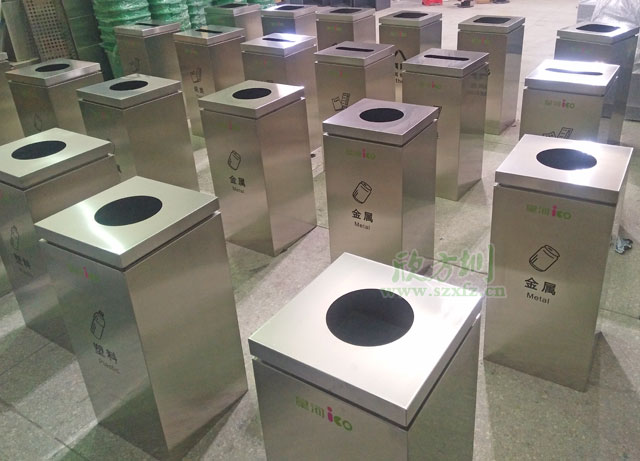 不銹鋼分類回收桶-不銹鋼室內垃圾桶